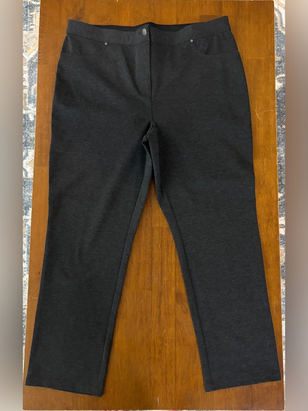 Women’s Chico’s Dark Grey Premiere Pointe Faux Pocket Pant NWT Size 3 SHORT (XL)